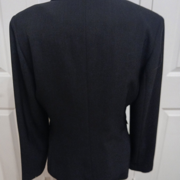 Larry Levine black Blazer Jacket 4 buttons size 8P - Picture 2 of 8